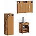 Set di mobili per il bagno 4 pcs Legno antico - Foto miniatura 3