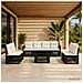 Set Divano da Giardino 9 pz Nero e Bianco Crema polyrattan - Foto miniatura 5