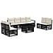 Set Divano da Giardino 9 pz Nero e Bianco Crema polyrattan - Foto miniatura 1