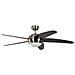 Ventilatore da soffitto Melton nichel, finitura lama wenge con telecomando, 132 cm - Foto miniatura 1
