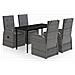 Set Mobili Da Pranzo Per Giardino 5 Pz Con Cuscini Grigio - Foto miniatura 2