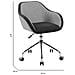 Sedia Da Ufficio Mandurah, Poltrona Operativa Da Ufficio, Seduta Ergonomica Da Ufficio, 56x58h77/84 Cm, Grigio E Nero - Foto miniatura 2
