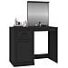 Toeletta Con Specchio Nera 90x50x132,5 Cm Legno Multistrato - Foto miniatura 6