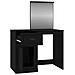 Toeletta Con Specchio Nera 90x50x132,5 Cm Legno Multistrato - Foto miniatura 9