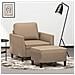 Poltrona Con Poggiapiedi Cappuccino 60 Cm In Similpelle - Foto miniatura 1