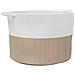 Cesto Per Biancheria Marrone E Bianco 55x36 Cm In Cotone - Foto miniatura 1