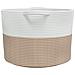 Cesto Per Biancheria Marrone E Bianco 55x36 Cm In Cotone - Foto miniatura 4
