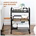 Carrello Da Cucina A 3 Livelli Con Cesti Removibili E 4 Ruote, In Acciaio E Plastica Pp, 41.5lx26.5x63 Cm, Nero - Foto miniatura 2
