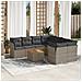 Set Divano Da Giardino 9 Pz Con Cuscini Grigio In Polyrattan - Foto miniatura 1