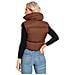 Gilet Invernale Da Donna Con Colletto, Marrone, Taglia Xxl - Foto miniatura 2