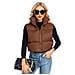 Gilet Invernale Da Donna Con Colletto, Marrone, Taglia Xxl - Foto miniatura 4
