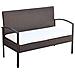 Set Divani Da Giardino 4 Pz Con Cuscini In Polyrattan Marrone - Foto miniatura 3