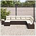 Set di Divani da Giardino da 8 Pezzi con Cuscini Marrone Polyrattan - Foto miniatura 3