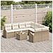 Set Divano Giardino  9 Pezzi con Cuscini Beige Polyrattan, Divano Giardino  2 Posti con Ripostiglio e Cuscini Beige Polyrattan - Foto miniatura 3