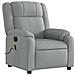 Poltrona Reclinabile Massaggio Elettrica Grigio Chiaro Tessuto - Foto miniatura 4