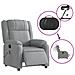 Poltrona Reclinabile Massaggio Elettrica Grigio Chiaro Tessuto - Foto miniatura 6