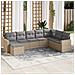 Set Divano da Giardino 8 pz con Cuscini Beige in Polyrattan - Foto miniatura 2