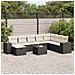 Set Divani da Giardino 9 pz con Cuscini Nero in Polyrattan - Foto miniatura 2