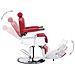 Poltrona Da Barbiere Rossa 68x69x116 Cm In Similpelle - Foto miniatura 4