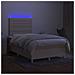 Letto a Molle con Materasso e LED Crema 120x190 cm in Tessuto - Foto miniatura 4