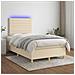 Letto a Molle con Materasso e LED Crema 120x190 cm in Tessuto - Foto miniatura 5