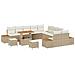 Set Divano da Giardino con cuscino 13 pcs Beige Poly Rattan - Foto miniatura 1