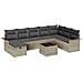 Set Divano da Giardino 9 pcs Grigio chiaro Poly Rattan - Foto miniatura 1