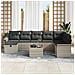 Set Divano da Giardino 9 pcs Grigio chiaro Poly Rattan - Foto miniatura 3