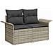 Set Divano da Giardino 9 pcs Grigio chiaro Poly Rattan - Foto miniatura 4