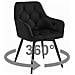Sedia girevole in velluto LUKK360 - Nero x 2 - Foto miniatura 2