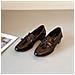 Mocassini Slip-on Con Tacco Chunky Da Donna: Scarpe Classiche Eleganti E Confortevoli Brown 37 - Foto miniatura 5