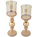 Set 2 Portacandele Glassy Rosa E Oro Con Vetro In Ferro - Foto miniatura 2