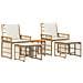 Set di Mobili da Esterno 5 pcs Naturale e Bianco Crema - Foto miniatura 1