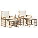 Set di Mobili da Esterno 5 pcs Naturale e Bianco Crema - Foto miniatura 3