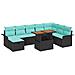 Set Divano da Giardino 9 pcs Nero polyrattan - Foto miniatura 1