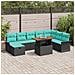 Set Divano da Giardino 9 pcs Nero polyrattan - Foto miniatura 2