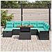 Set Divano da Giardino 9 pcs Nero polyrattan - Foto miniatura 3