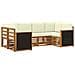 Set divano sezionale con cuscino 5 pcs Naturale e Crema - Foto miniatura 1