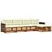 Set di divani da esterno con cuscino 5 pcs Naturale e Crema - Foto miniatura 1
