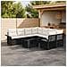 Set Divano da Giardino 9 pz Nero e Bianco Crema polyrattan - Foto miniatura 7