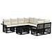 Set Divano da Giardino 9 pz Nero e Bianco Crema polyrattan - Foto miniatura 1
