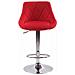 Sgabello Design LAZIO in Tessuto - Sedia Cucina Girevole e Regolabile (83-104 cm) con Poggiapiedi I Sgabello Bar Imbottito Rosso - Foto miniatura 2