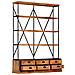Libreria A 4 Ripiani 6 Cassetti 122x36x181cm Massello Di Mango - Foto miniatura 3
