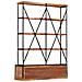 Libreria A 4 Ripiani 6 Cassetti 122x36x181cm Massello Di Mango - Foto miniatura 4