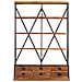 Libreria A 4 Ripiani 6 Cassetti 122x36x181cm Massello Di Mango - Foto miniatura 5