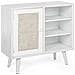 Credenza Con Anta E Tre Ripiani Bianco Montiel 66x30x H64,5 Cm - Foto miniatura 1