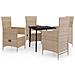Set Da Pranzo Per Giardino 5 Pz Con Cuscini Beige - Foto miniatura 2