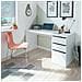 Scrivania Reedsport, Scrittoio Reversibile Con 3 Cassetti, Tavolo Ufficio Salvaspazio Multiposizione, 138x60h74 Cm, Bianco - Foto miniatura 1
