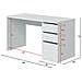 Scrivania Reedsport, Scrittoio Reversibile Con 3 Cassetti, Tavolo Ufficio Salvaspazio Multiposizione, 138x60h74 Cm, Bianco - Foto miniatura 3