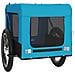 Rimorchio Da Bici Per Animali Blu E Nero Oxford E Ferro - Foto miniatura 5